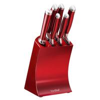 VonShef 6pcs Knife Block Set Red