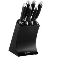 VonShef 6pcs Knife Block Set Black