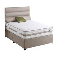 Vogue Bliss 1500 Pocket Divan Set Vogue New Bliss 1500 Divan Platform Standard Micro Fibre Stone - 2 Drawer - Single