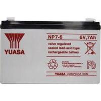 VRLA 6 V 7 Ah Yuasa NP7-6 YUANP7/6 AGM (W x H x D) 151 x 97 x 34 mm 4.8 mm blade terminal Maintenance-free