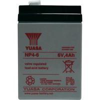 VRLA 6 V 4 Ah Yuasa NP4-6 NP4-6 AGM (W x H x D) 70 x 106 x 47 mm 4.8 mm blade terminal Maintenance-free