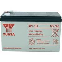 VRLA 12 V 7 Ah Yuasa NP7-12 L YUANP7-12L AGM (W x H x D) 151 x 98 x 65 mm 6.35 mm blade terminal Maintenance-free, VDS c