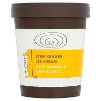 Waitrose 1 stem ginger ice cream with mango