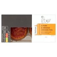 Waitrose 1 Pork & Smoked Chicken Pies 2s