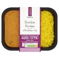 Waitrose LoveLife Calorie Controlled chicken korma & pilau rice