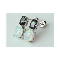 White Fire Opal Earrings