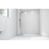 Wickes White Matte Acrylic 1700 x 900 3 Sided Shower Panel Kit