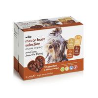 Wilko Dog Food Turkey Chicken Beef and Poultry in Gravy for Adult Dogs 12 x 100g