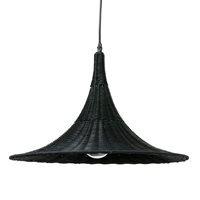 WICKER TRUMPET CEILING LIGHT in Black