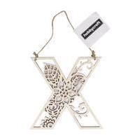 Wooden Filigree Hanging Letter X 13cm