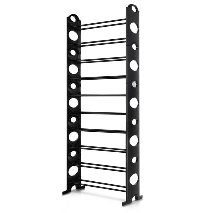 10 Tier Shoe Rack for 30 pairs Stackable Storage Metal and Plastic Shoe Cabinet