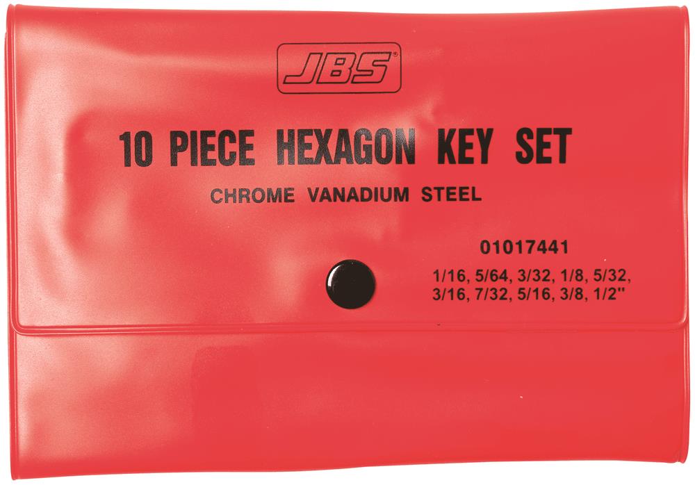 10 Piece Hex Key Set - A/F - Standard Wallet - JBS