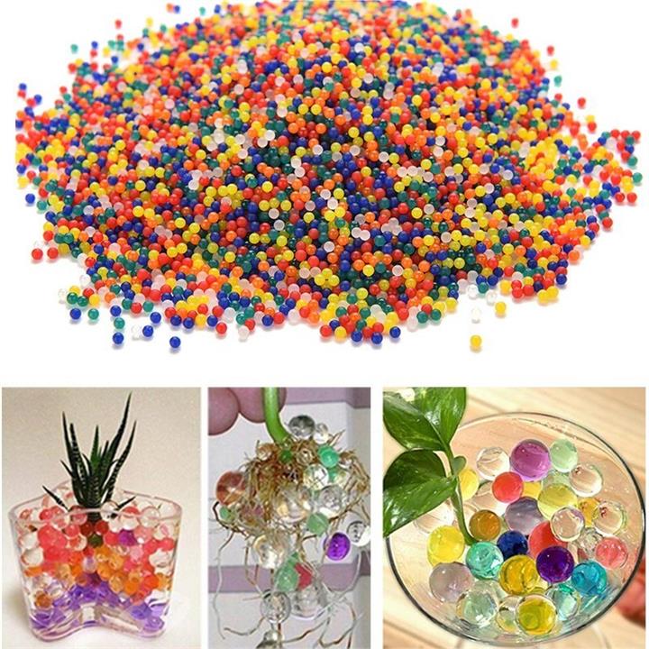 10000PCS/Bag Pearl Shaped Crystal Soil Magic Growing Jelly Balls Hydrogel Gel Polymer Water Beads for Plant Flower Home Decor Kids Toy Gun Bullets Vas