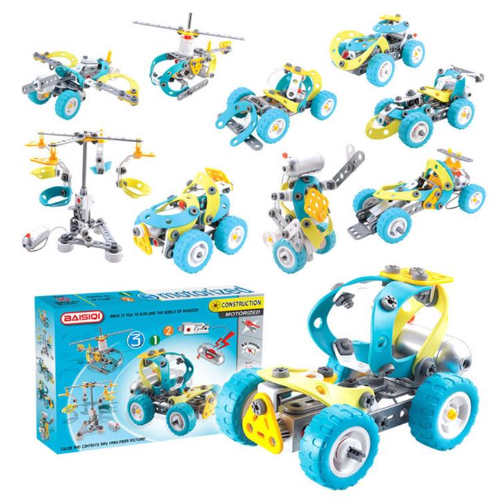 10 In 1 DIY Assembling Electric Car Model Building Blocks Puzzle Kids Children Educational Gift Toys