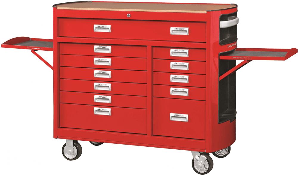 12 Drawer Wide Tool Trolley - Red - JBSM-CD