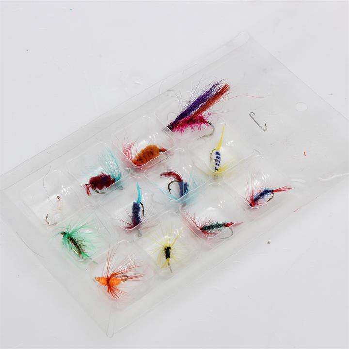 12pcs Dry and Wet Bionic Fly Lures Various Fly Fishing Lures Artificial Bait Fishing Accessory