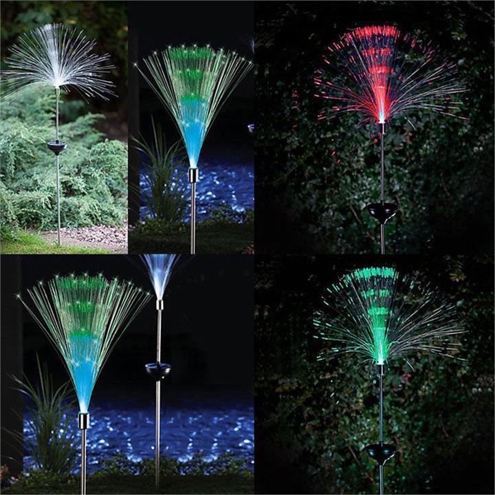 1.2V 2pcs Solar Power Color Change Path Lights LED Garden Lawn Spot Lamp Outdoor Yard