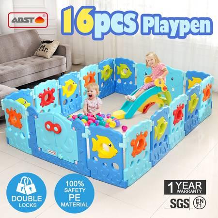 16 Sided Panel Baby Playpen Interactive Baby Room-Sea world