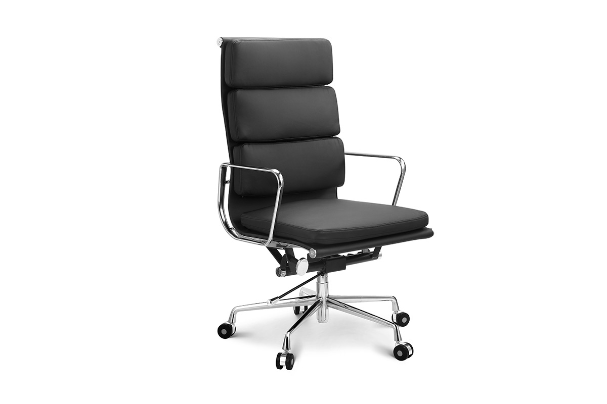 2 Pack Ergolux Executive Eames Replica High Back Padded Office Chair (Black)