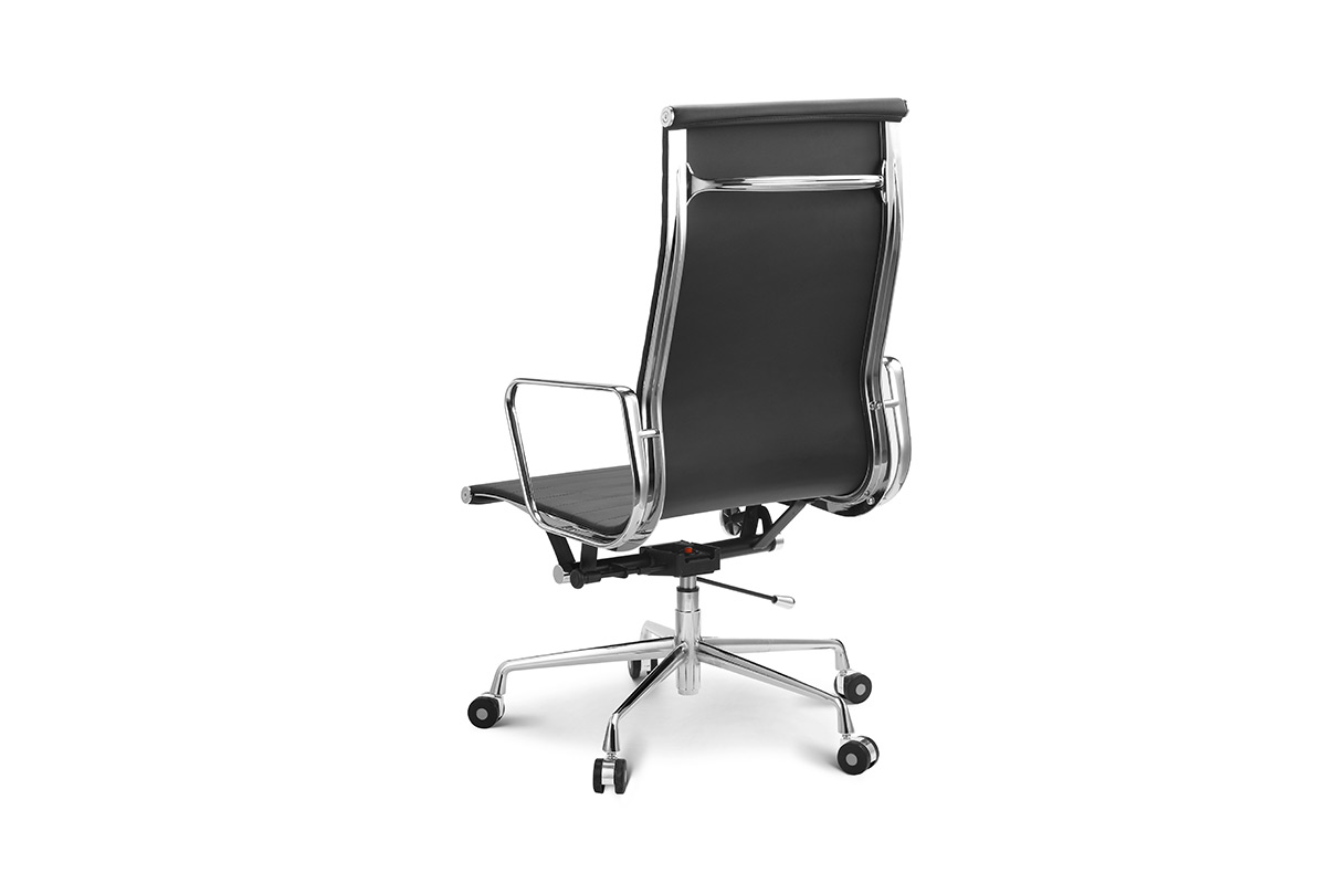 2 Pack Ergolux Executive Eames Replica High Back Ribbed Office Chair (Black)