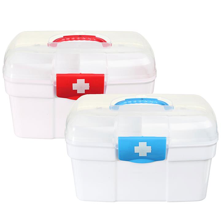 2 Layers Plastic Medicine Storage Box Chest Drug First Aid Kit Holder