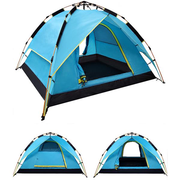 200 x 200 x 135cm 3-4 Person Camping Tent Dual Layer Waterproof Windbreak Portable Outdoor Equipment