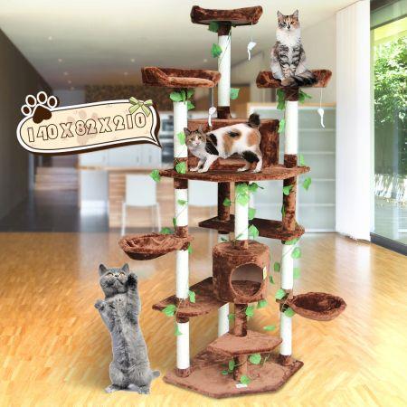 2.1M Multi-Level Cat Scratching Post Climbing Tree-Extra Large-Brown