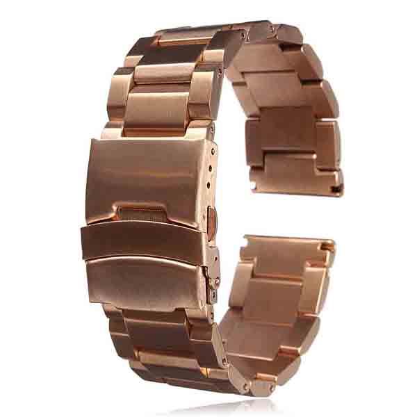 22mm Stainless Steel Strap Double Clasp Watch Band