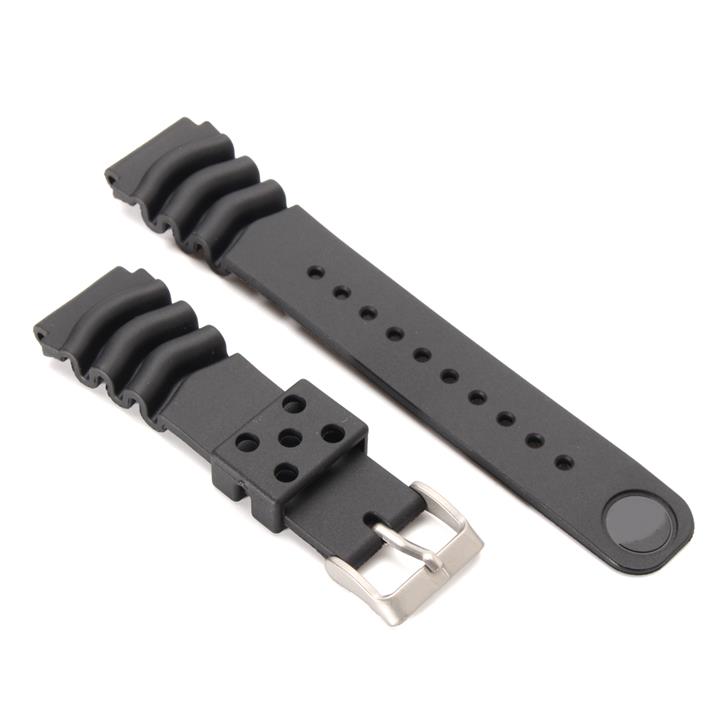 22mm Replacement Black Buckle Wrist Band Strap for SEIKO DIVER'S Watch