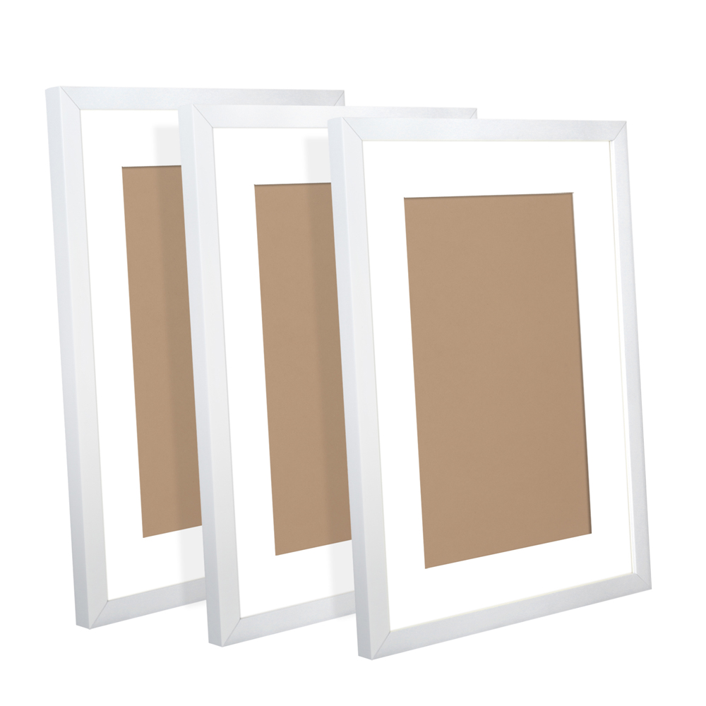 3 Piece Photo Frames Set Wall (White)