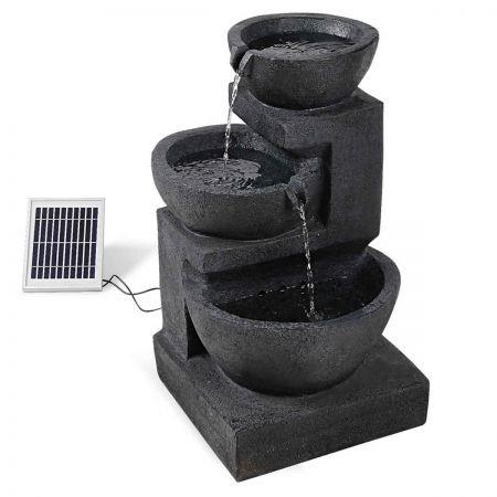 3-Tier Garden Decor Solar Fountain with LED Lights