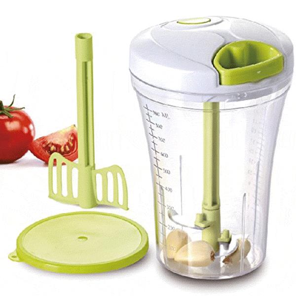 3 In 1 Multi-function Handheld Vegetable Chopper Mincer Blender Measuring Container Salad Food Tool