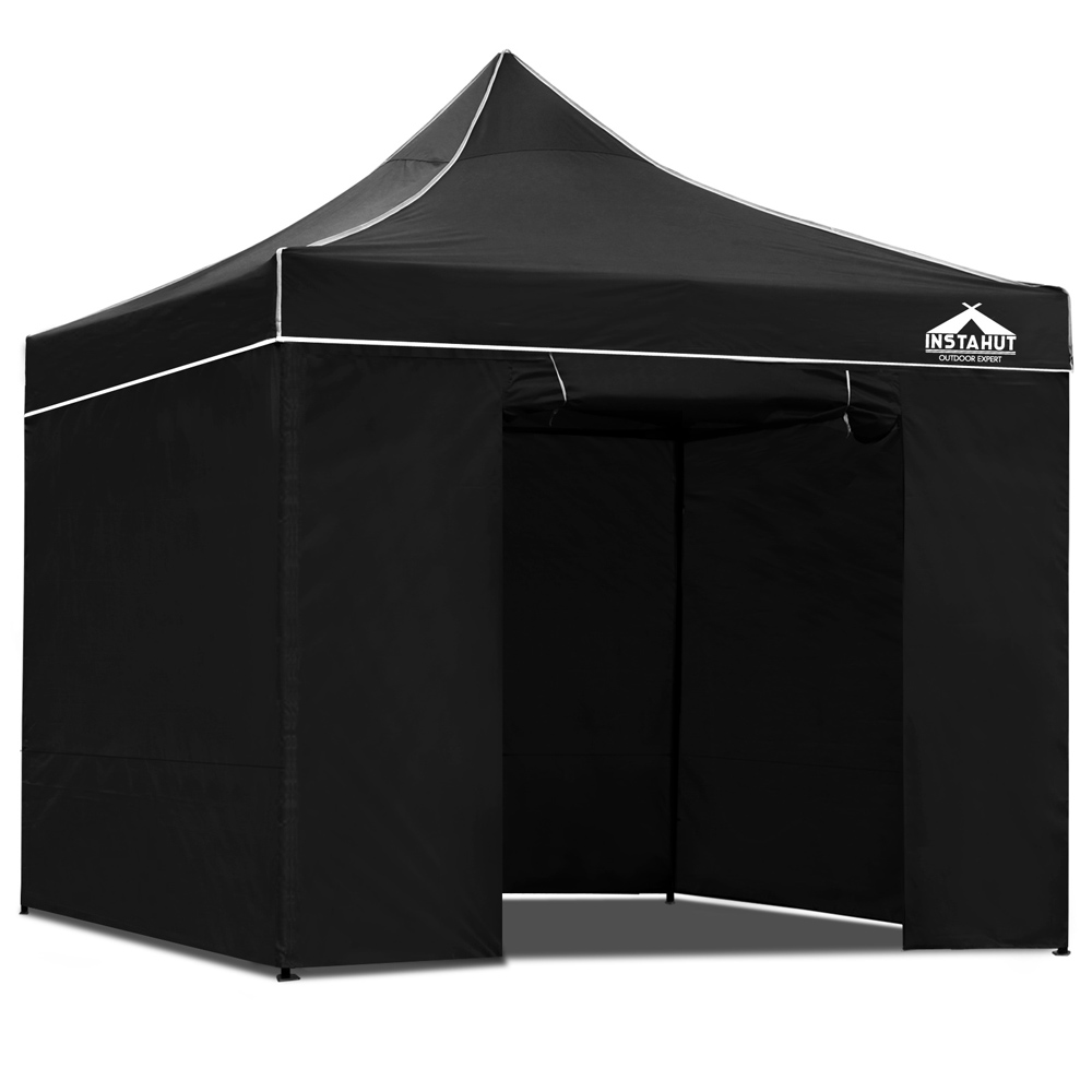 3x3 Pop Up Gazebo Hut with Sandbags (Black)