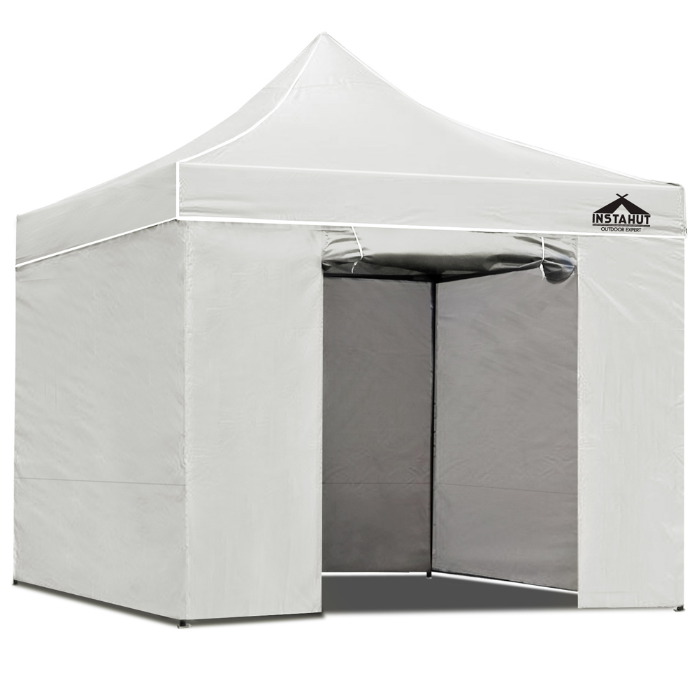 3x3 Pop Up Gazebo Hut with Sandbags (White)