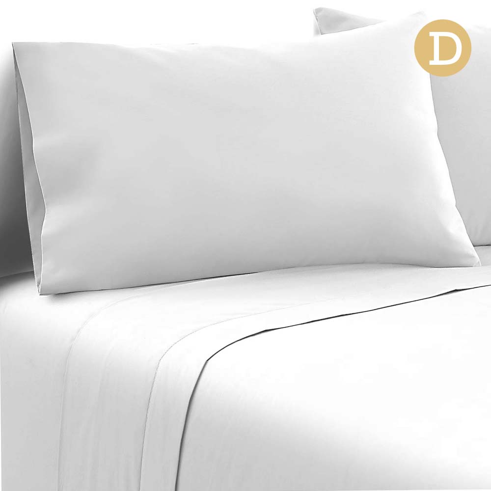 4 Piece Microfibre Sheet Set (Double/White)