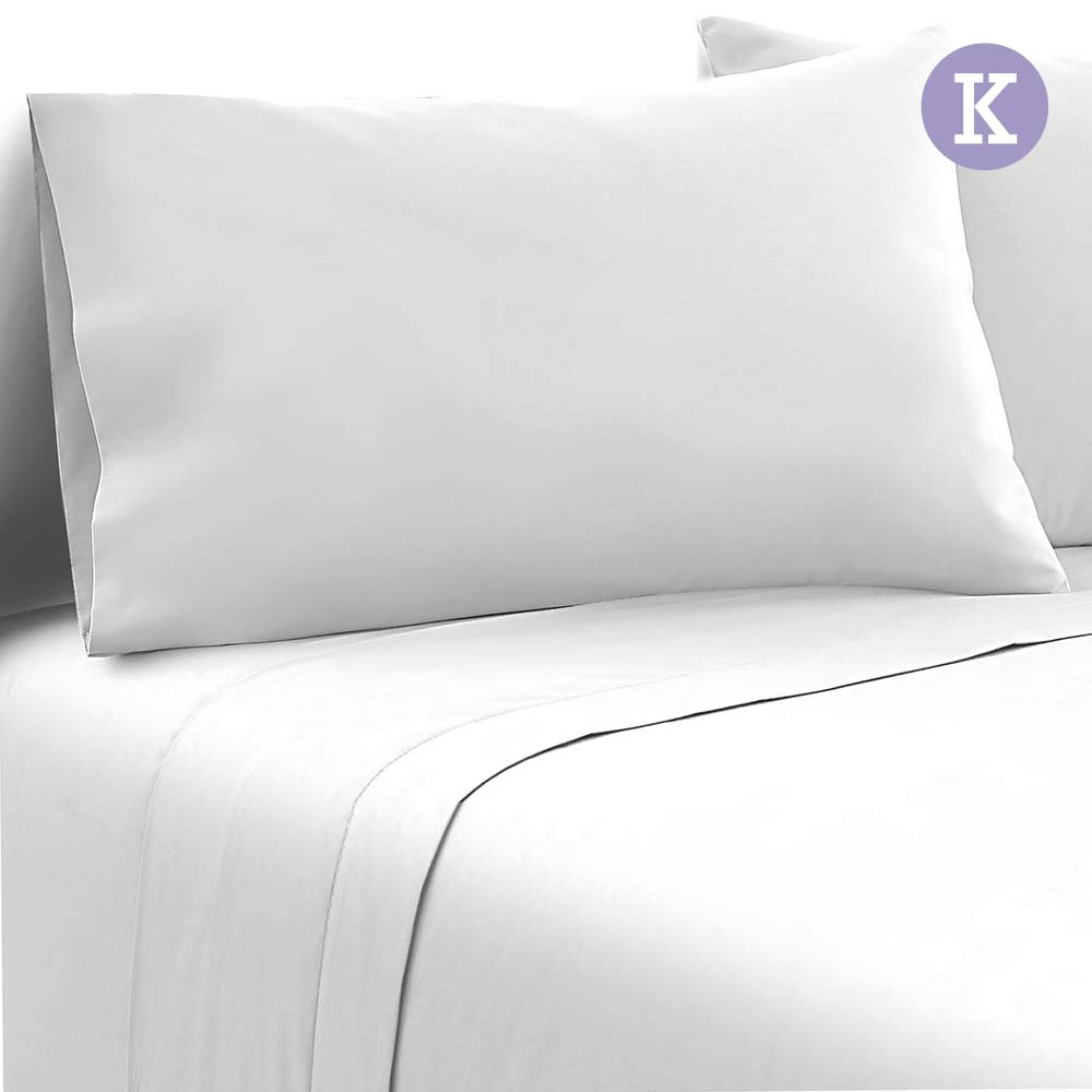 4 Piece Microfibre Sheet Set (King/White)