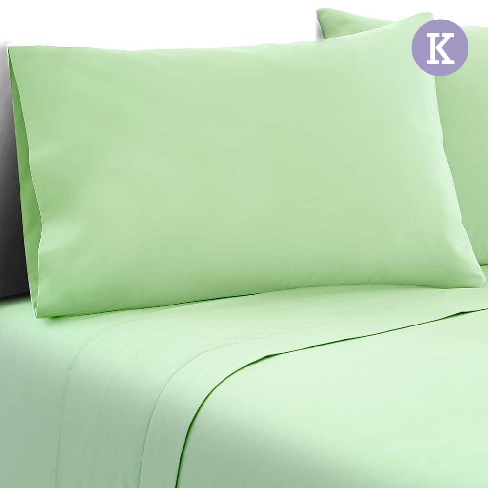 4 Piece Microfibre Sheet Set (King/Green)