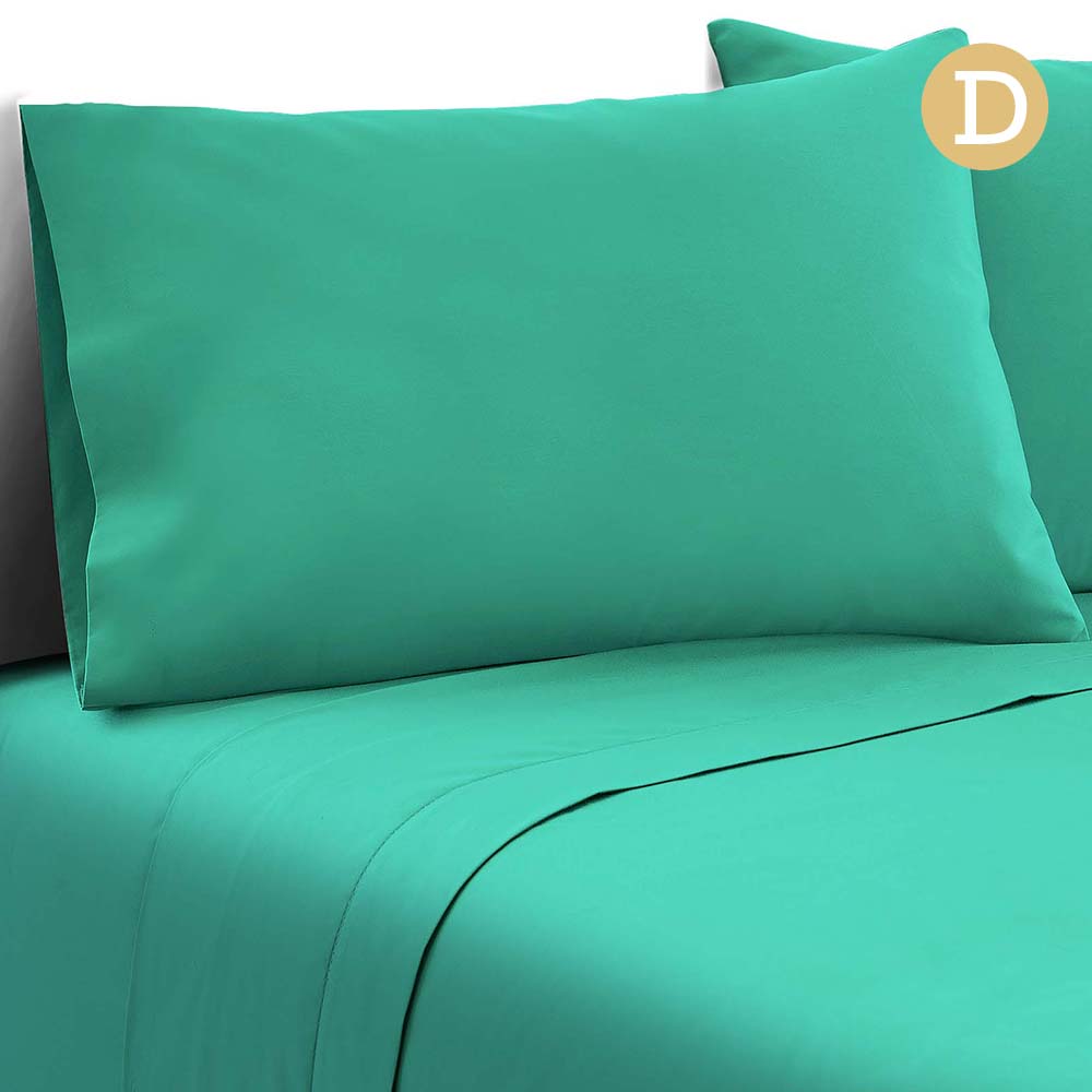 4 Piece Microfibre Sheet Set (Double/Aqua)