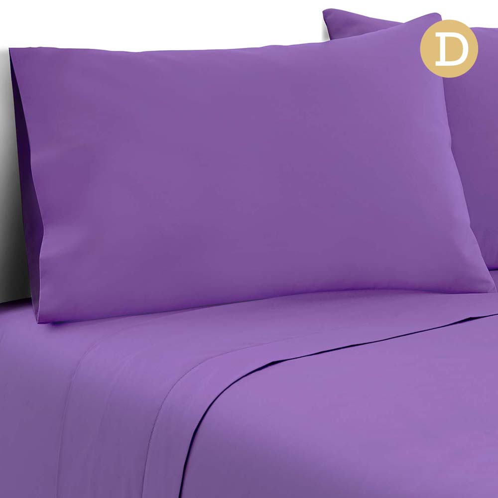 4 Piece Microfibre Sheet Set (Double/(Purple)