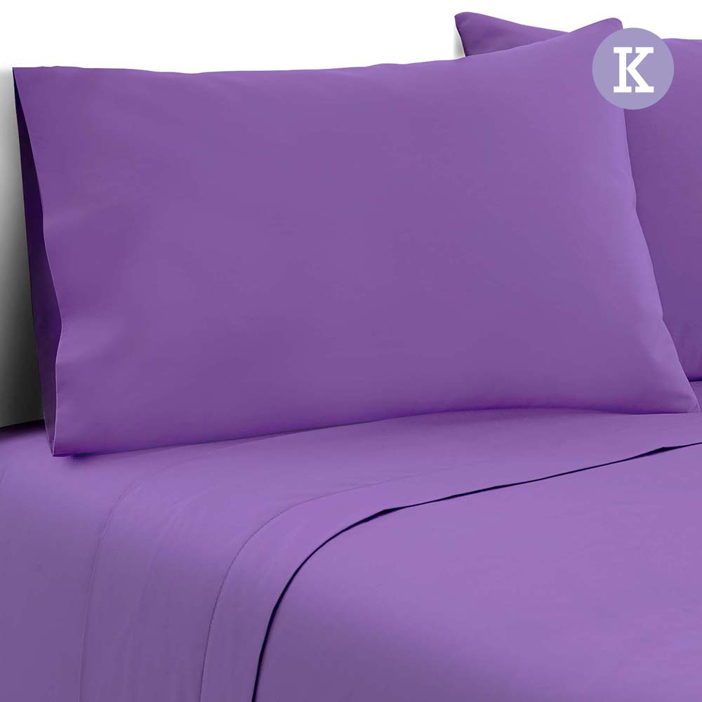 4 Piece Microfibre Sheet Set (King/(Purple)