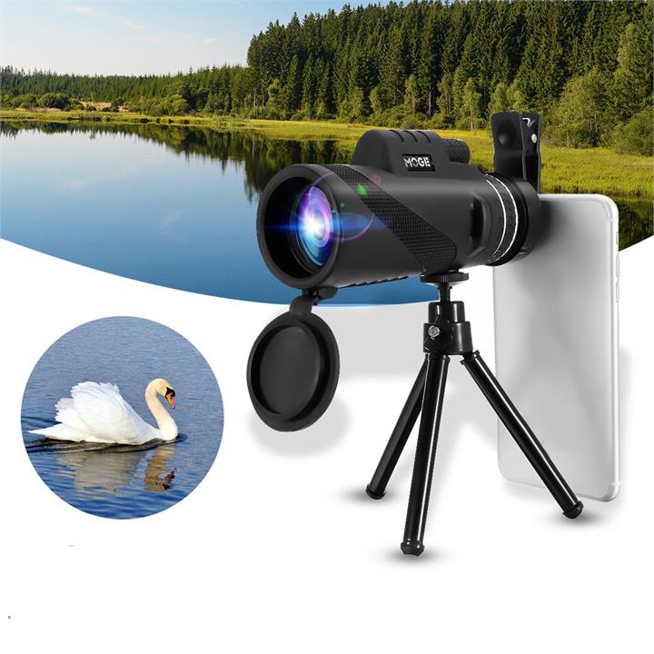 40x60 Ultra HD Optical Lens Monocular Low Light Night Vision Telescope + Clip + Tripod For Phone