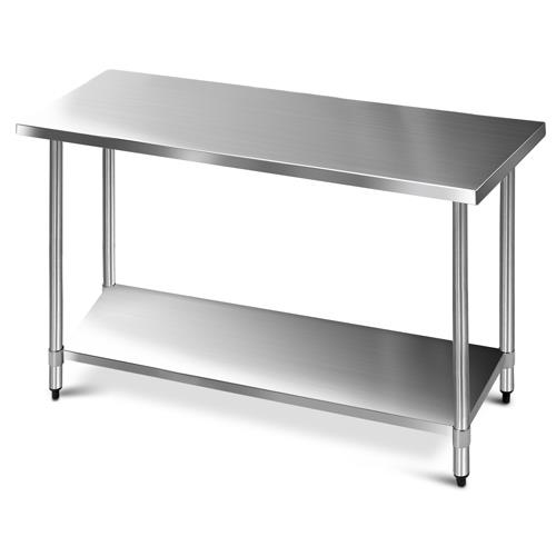 430 Square Stainless Steel Bench for Commercial Kitchen Food Preparation Work Table 1524x610mm