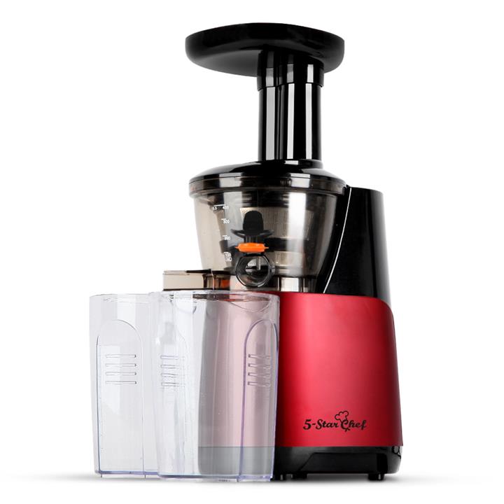 5 Star Chef Cold Press Slow Juicer Processor for Fruit Vegetable 150W Red