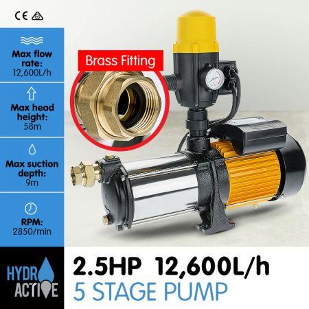 5 Stage High Pressure Auto Water Pump - 1800W