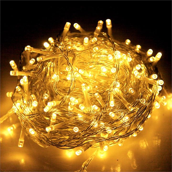 55m Christmas LED String Lights - 250 Bulbs - Warm Yellow