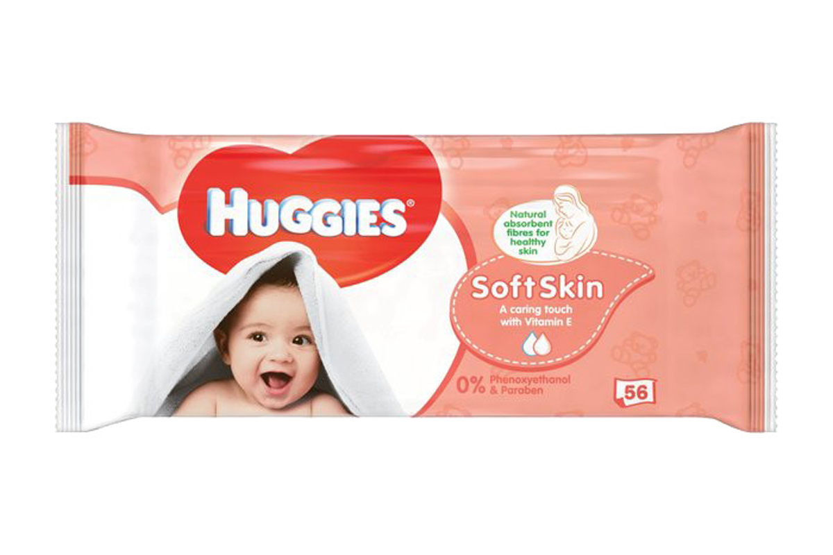 560 Huggies Soft Skin Baby Wipes (10 x 56 Pack)