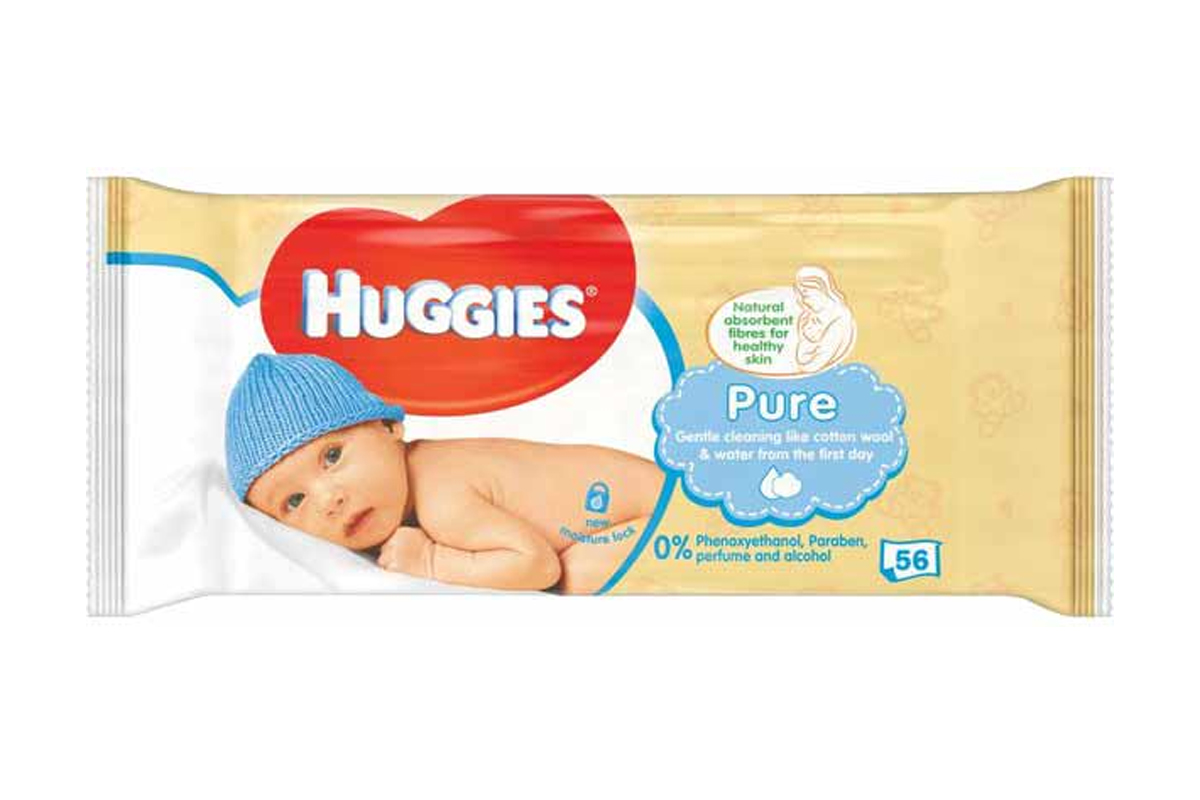 560 Huggies Pure Baby Wipes (10 x 56 Pack)