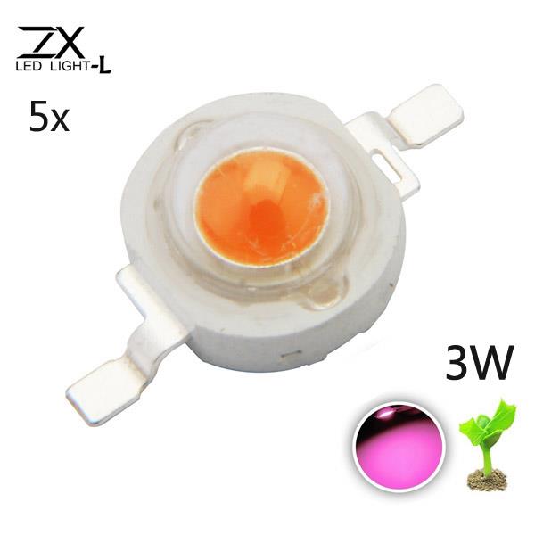 5pcs ZX 3W Full Spectrum Plant Growing DIY LED Lamp Chip Garden Greenhouse Seedling Lights