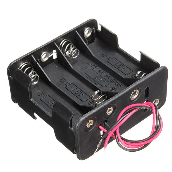 5Pcs 12V 8 x AA Battery Clip Slot Holder Stack Case 6 Inch Leads Wire