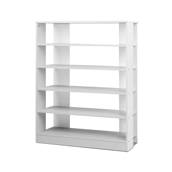 6 Tier Shoe Rack For 30 Pairs Shoe Cabinet Wooden Storage Shelf White